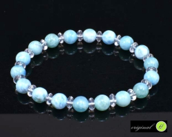 Larimar náramek kuličky 8 mm  AAAAA kvalita